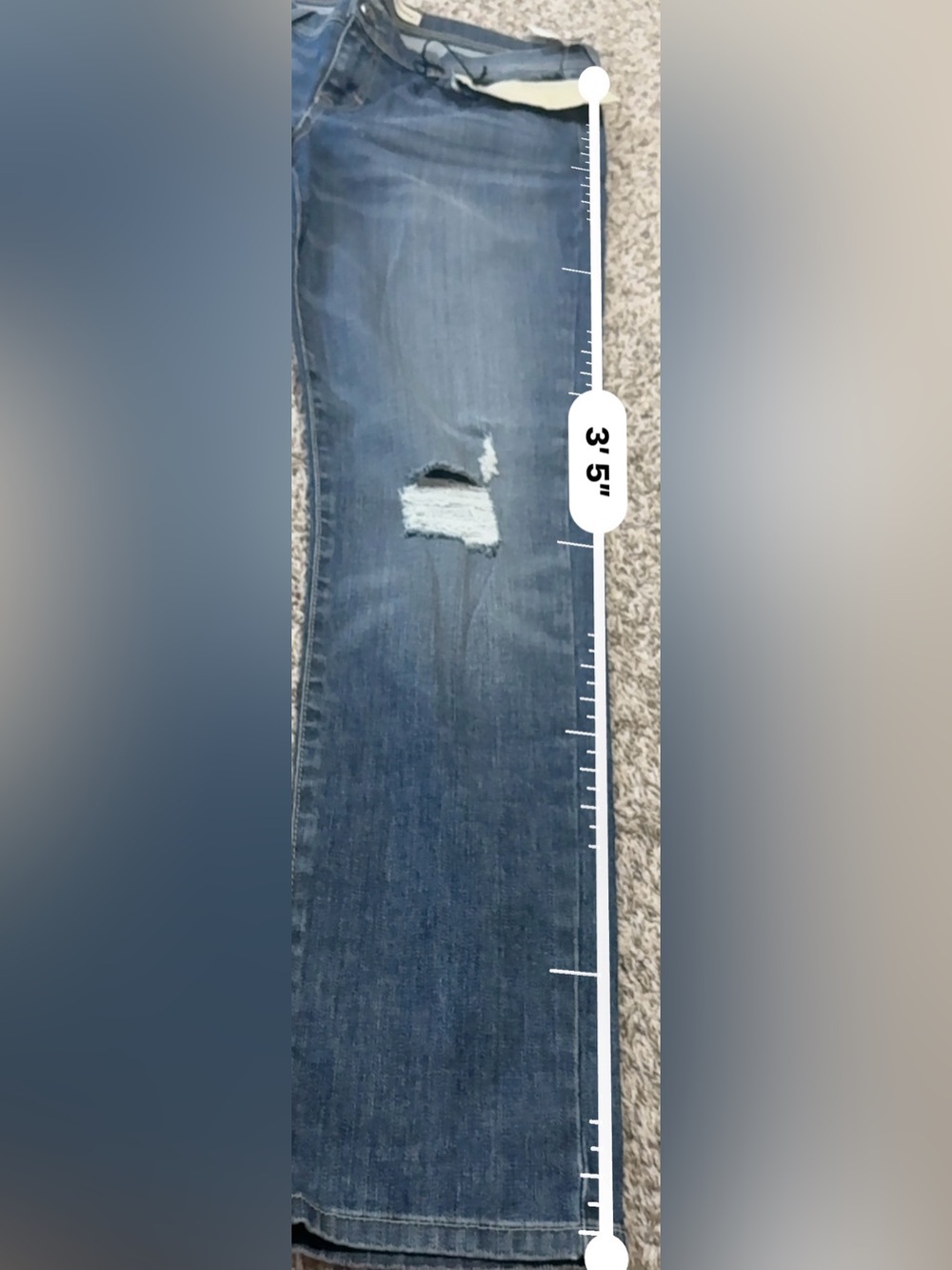NWT Democracy | Denimocracy |Unisex Slim  Straight Blue Distressed Jeans SZ 32 - Picture 6 of 8